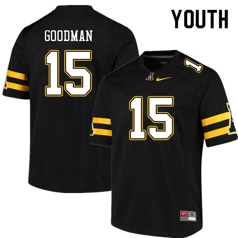 Youth #15 Andre Goodman Appalachian State Mountaineers College Football Jerseys Sale-Black - Click Image to Close